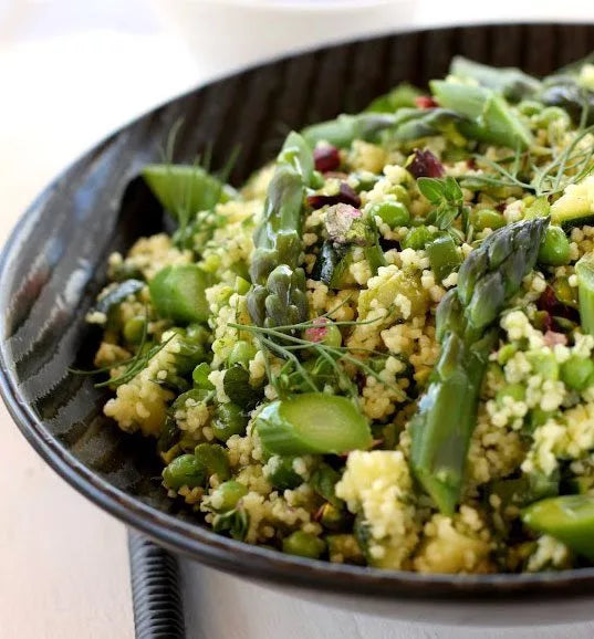 Couscous-salad green asparagus